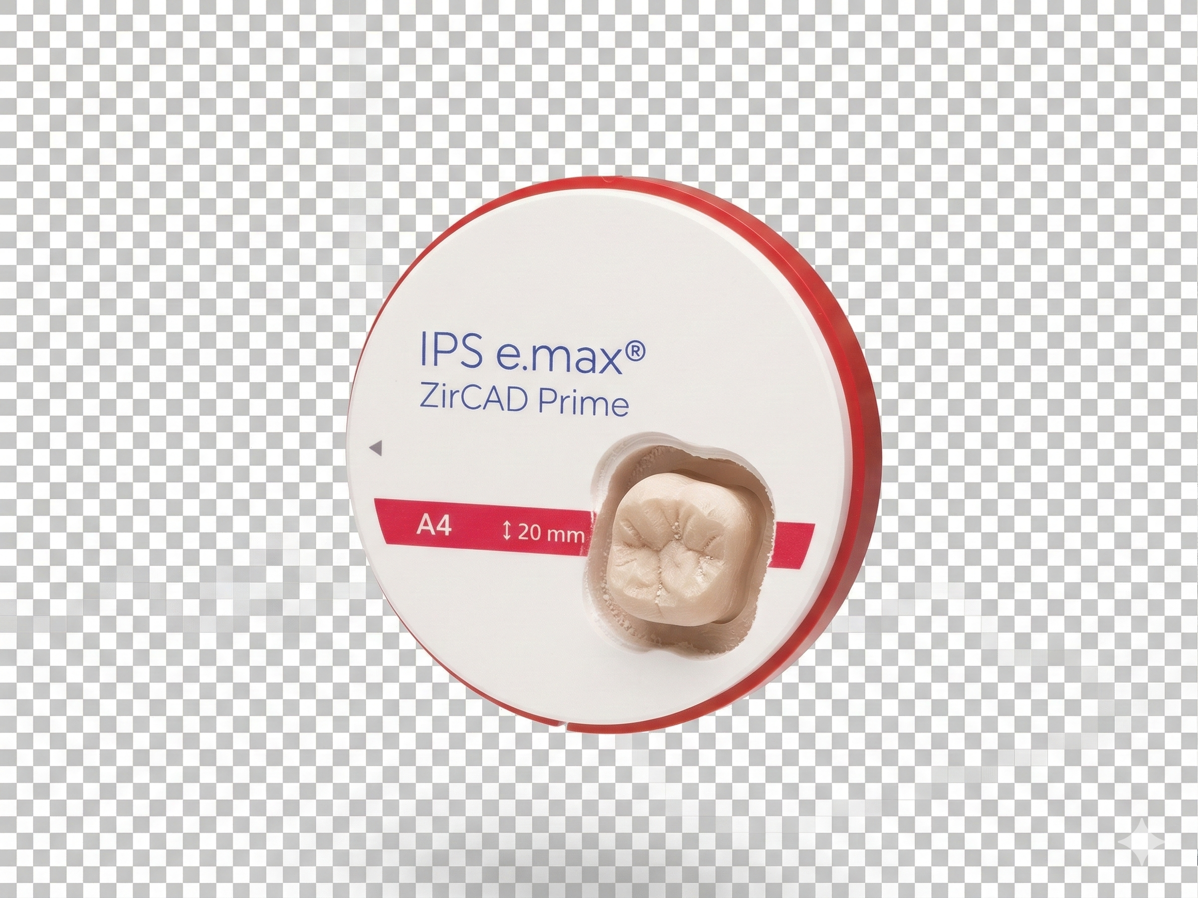 Raw zirconia disk before milling at WistaLab